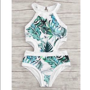 Tropical Palm Leaf Bathing Suit